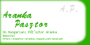 aranka pasztor business card